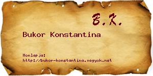 Bukor Konstantina névjegykártya